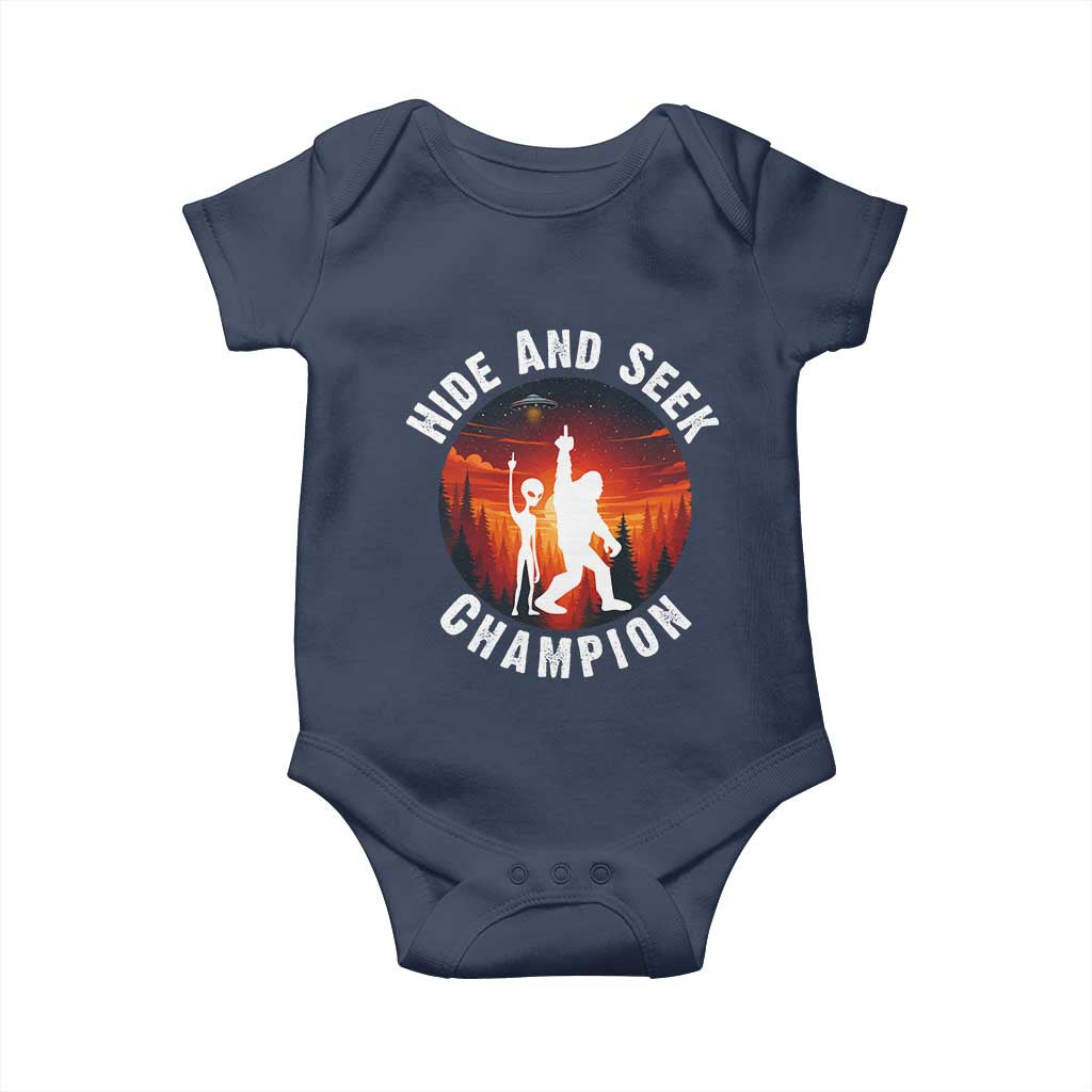 Hide And Seek Champion Baby Onesie Funny Bigfoot And Alien Lover Gift - Wonder Print Shop