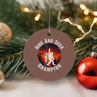 Hide And Seek Champion Ceramic Ornament Funny Bigfoot And Alien Lover Gift - Wonder Print Shop