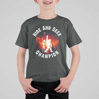 Hide And Seek Champion T Shirt For Kid Funny Bigfoot And Alien Lover Gift - Wonder Print Shop