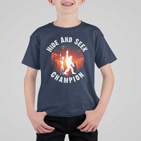 Hide And Seek Champion T Shirt For Kid Funny Bigfoot And Alien Lover Gift - Wonder Print Shop