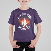 Hide And Seek Champion T Shirt For Kid Funny Bigfoot And Alien Lover Gift - Wonder Print Shop