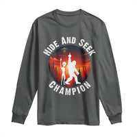Hide And Seek Champion Long Sleeve Shirt Funny Bigfoot And Alien Lover Gift - Wonder Print Shop