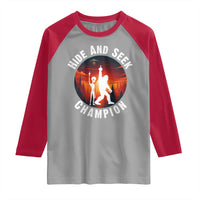 Hide And Seek Champion Raglan Shirt Funny Bigfoot And Alien Lover Gift - Wonder Print Shop
