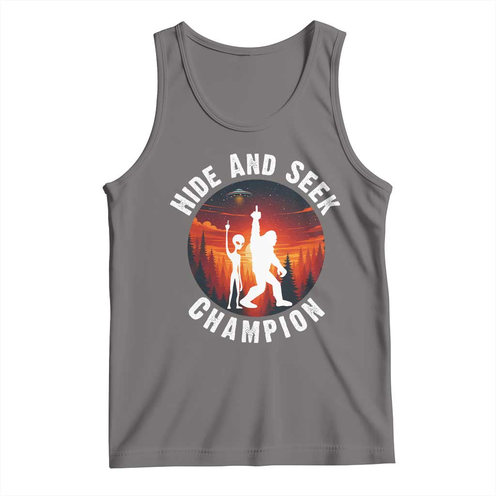 Hide And Seek Champion Tank Top Funny Bigfoot And Alien Lover Gift - Wonder Print Shop