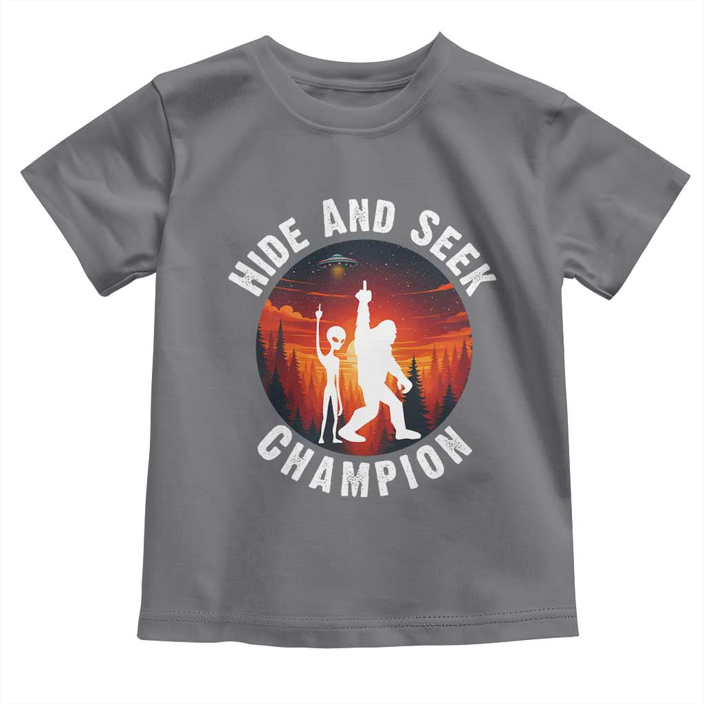 Hide And Seek Champion Toddler T Shirt Funny Bigfoot And Alien Lover Gift - Wonder Print Shop