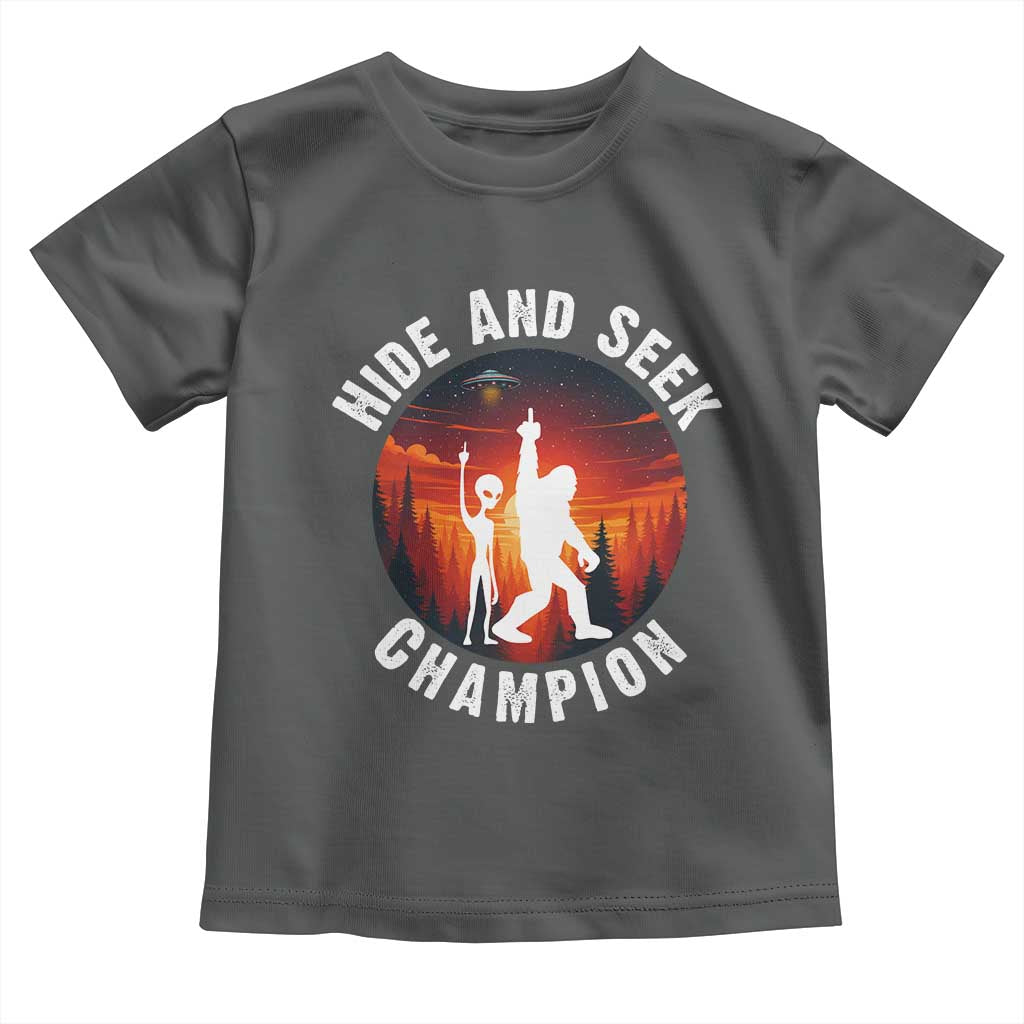 Hide And Seek Champion Toddler T Shirt Funny Bigfoot And Alien Lover Gift - Wonder Print Shop