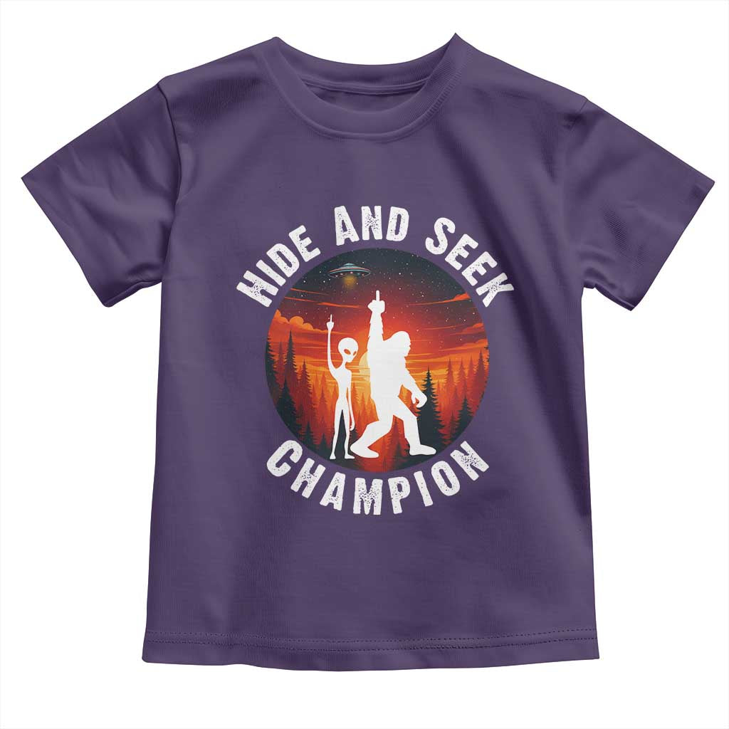 Hide And Seek Champion Toddler T Shirt Funny Bigfoot And Alien Lover Gift - Wonder Print Shop