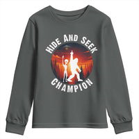 Hide And Seek Champion Youth Sweatshirt Funny Bigfoot And Alien Lover Gift - Wonder Print Shop
