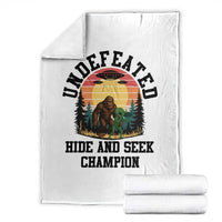 Funny Bigfoot And Alien Gift Throw Blanket Undefeated Hide And Seek Champion - Wonder Print Shop