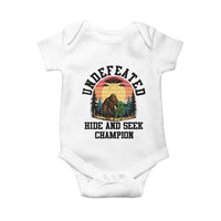 Funny Bigfoot And Alien Gift Baby Onesie Undefeated Hide And Seek Champion - Wonder Print Shop
