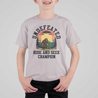 Funny Bigfoot And Alien Gift T Shirt For Kid Undefeated Hide And Seek Champion - Wonder Print Shop