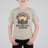 Funny Bigfoot And Alien Gift T Shirt For Kid Undefeated Hide And Seek Champion - Wonder Print Shop