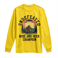 Funny Bigfoot And Alien Gift Long Sleeve Shirt Undefeated Hide And Seek Champion - Wonder Print Shop