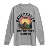 Funny Bigfoot And Alien Gift Long Sleeve Shirt Undefeated Hide And Seek Champion - Wonder Print Shop
