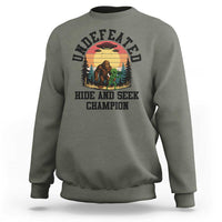Funny Bigfoot And Alien Gift Sweatshirt Undefeated Hide And Seek Champion - Wonder Print Shop