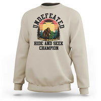 Funny Bigfoot And Alien Gift Sweatshirt Undefeated Hide And Seek Champion - Wonder Print Shop