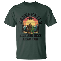 Funny Bigfoot And Alien Gift T Shirt Undefeated Hide And Seek Champion - Wonder Print Shop