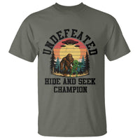 Funny Bigfoot And Alien Gift T Shirt Undefeated Hide And Seek Champion - Wonder Print Shop
