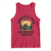 Funny Bigfoot And Alien Gift Tank Top Undefeated Hide And Seek Champion - Wonder Print Shop