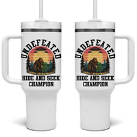Funny Bigfoot And Alien Gift Tumbler With Handle Undefeated Hide And Seek Champion