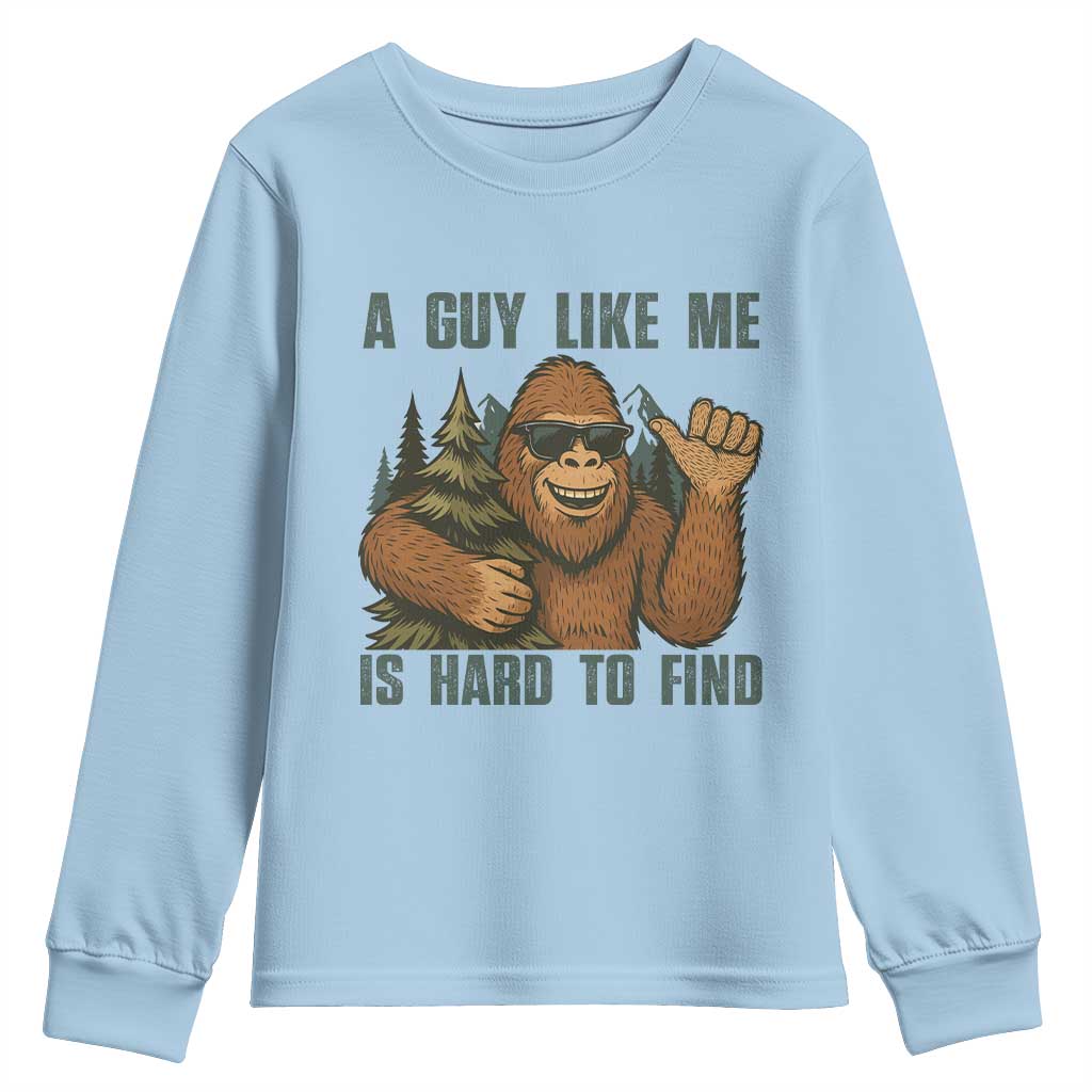Funny Bigfoot Gift Youth Sweatshirt A Guy Like Me Is Hard To Find - Wonder Print Shop
