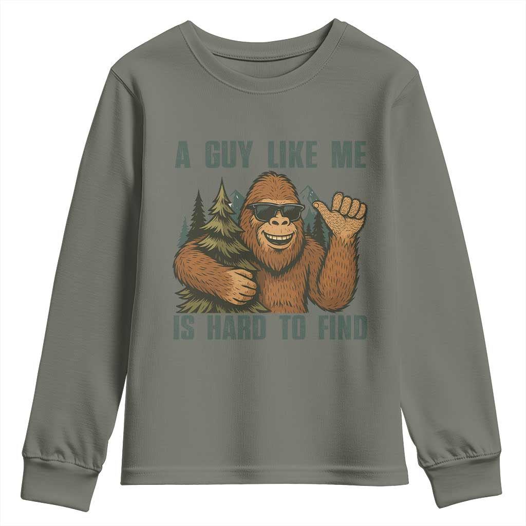Funny Bigfoot Gift Youth Sweatshirt A Guy Like Me Is Hard To Find - Wonder Print Shop