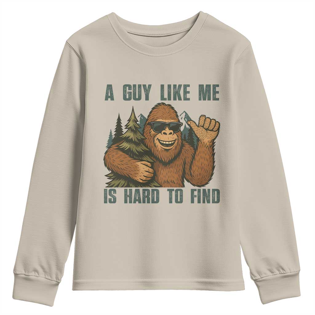 Funny Bigfoot Gift Youth Sweatshirt A Guy Like Me Is Hard To Find - Wonder Print Shop