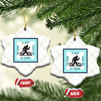 Bigfoot Lover Gift Ceramic Ornament A Guy Like Me Is Hard To Find - Wonder Print Shop