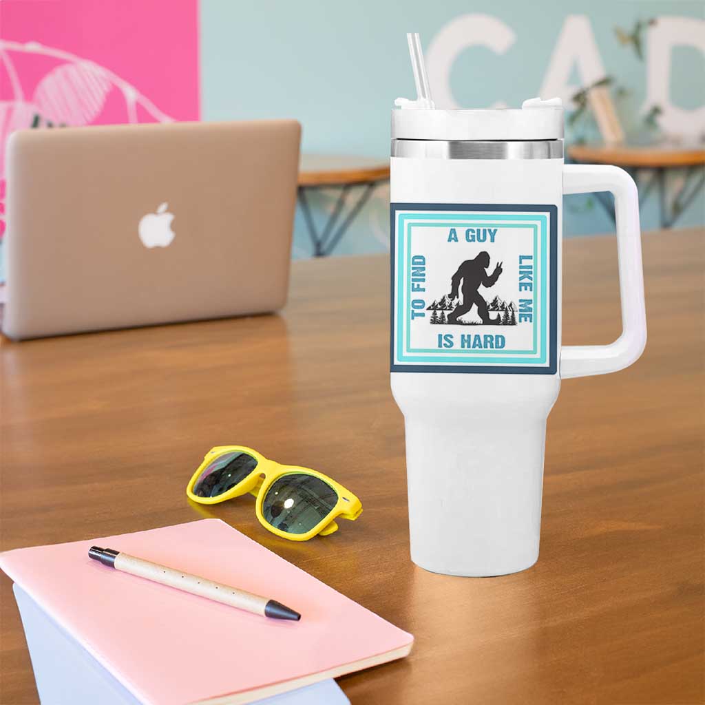 Bigfoot Lover Gift Tumbler With Handle A Guy Like Me Is Hard To Find