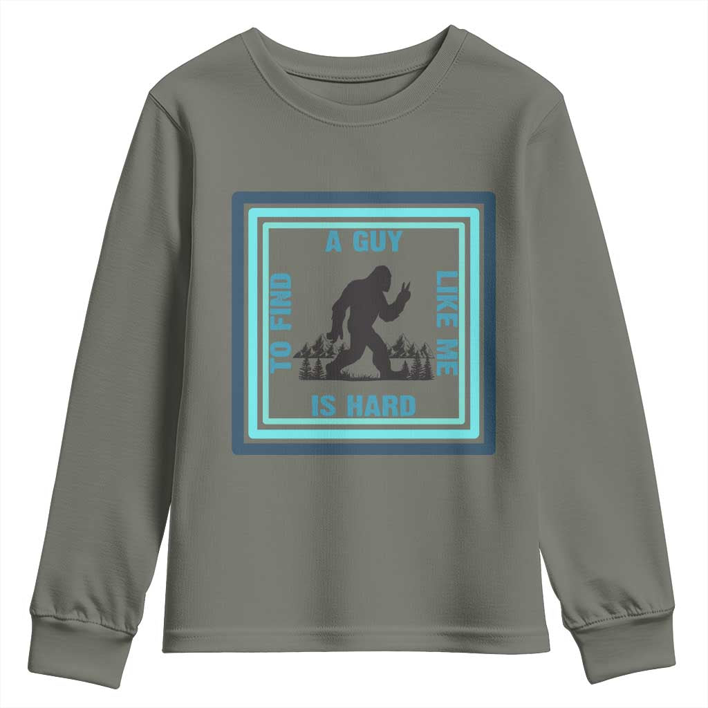 Bigfoot Lover Gift Youth Sweatshirt A Guy Like Me Is Hard To Find - Wonder Print Shop