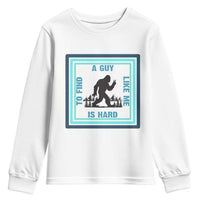 Bigfoot Lover Gift Youth Sweatshirt A Guy Like Me Is Hard To Find - Wonder Print Shop
