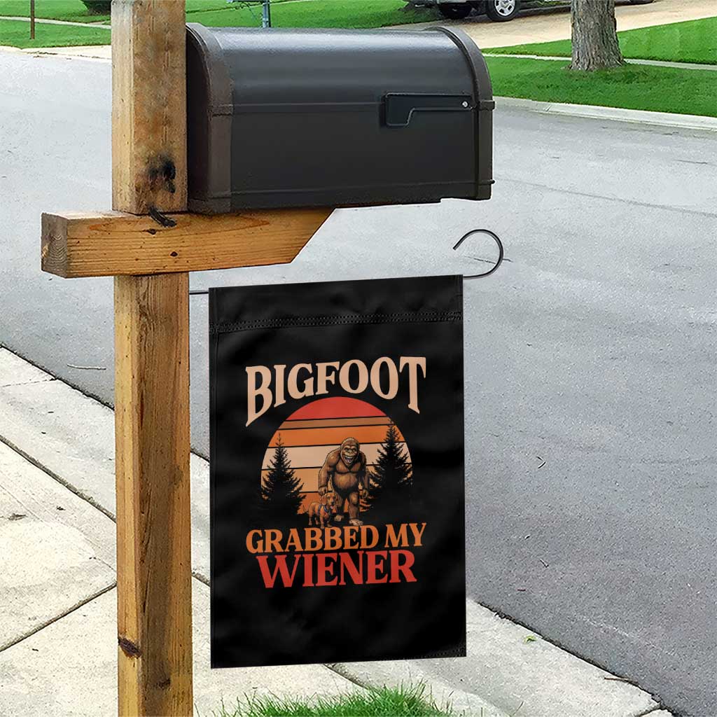 Bigfoot Grabbed My Wiener Garden Flag Funny Dachshund Lover Gift - Wonder Print Shop