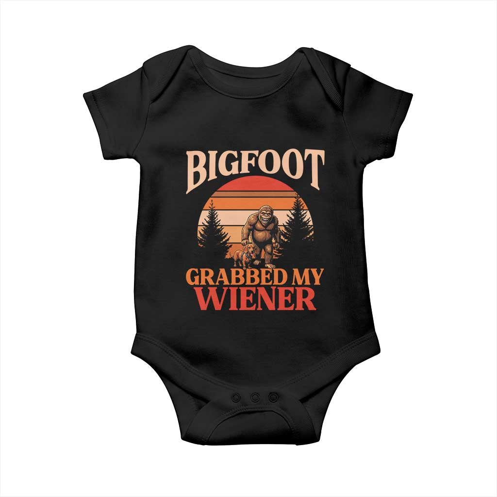 Bigfoot Grabbed My Wiener Baby Onesie Funny Dachshund Lover Gift - Wonder Print Shop