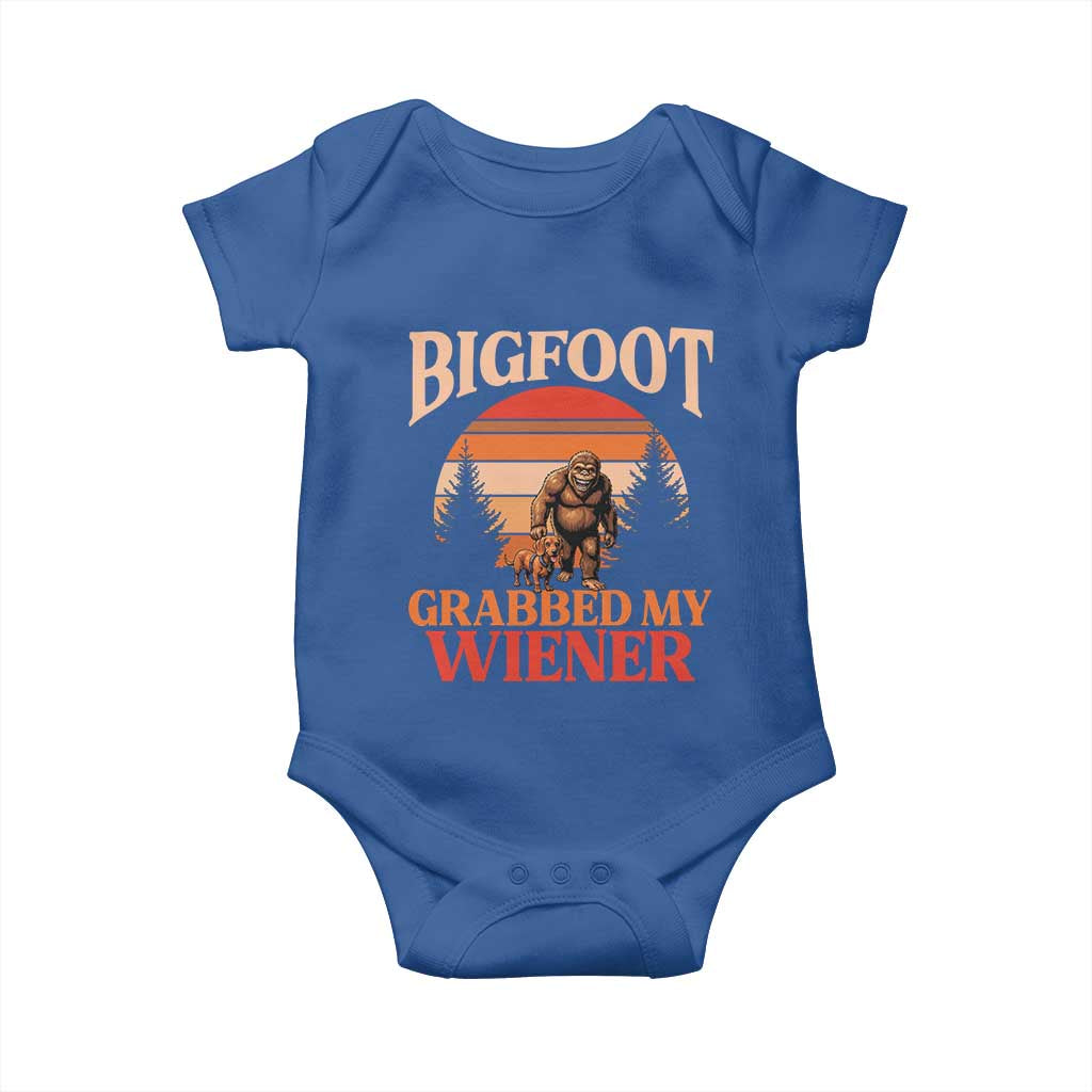 Bigfoot Grabbed My Wiener Baby Onesie Funny Dachshund Lover Gift - Wonder Print Shop