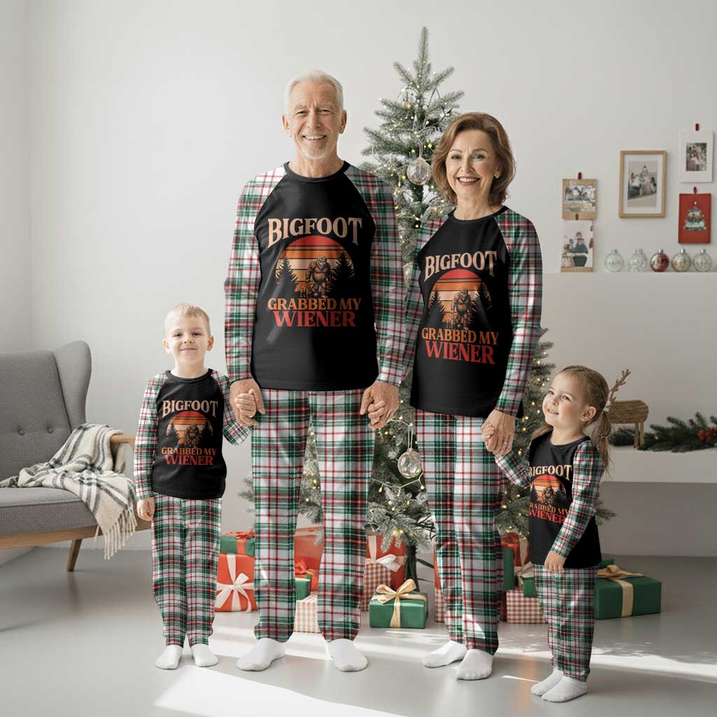 Bigfoot Grabbed My Wiener Plaid Pajama Set Funny Dachshund Lover Gift - Wonder Print Shop