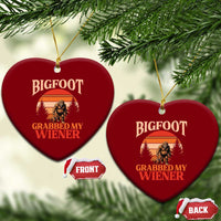 Bigfoot Grabbed My Wiener Ceramic Ornament Funny Dachshund Lover Gift - Wonder Print Shop