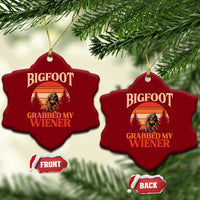 Bigfoot Grabbed My Wiener Ceramic Ornament Funny Dachshund Lover Gift - Wonder Print Shop