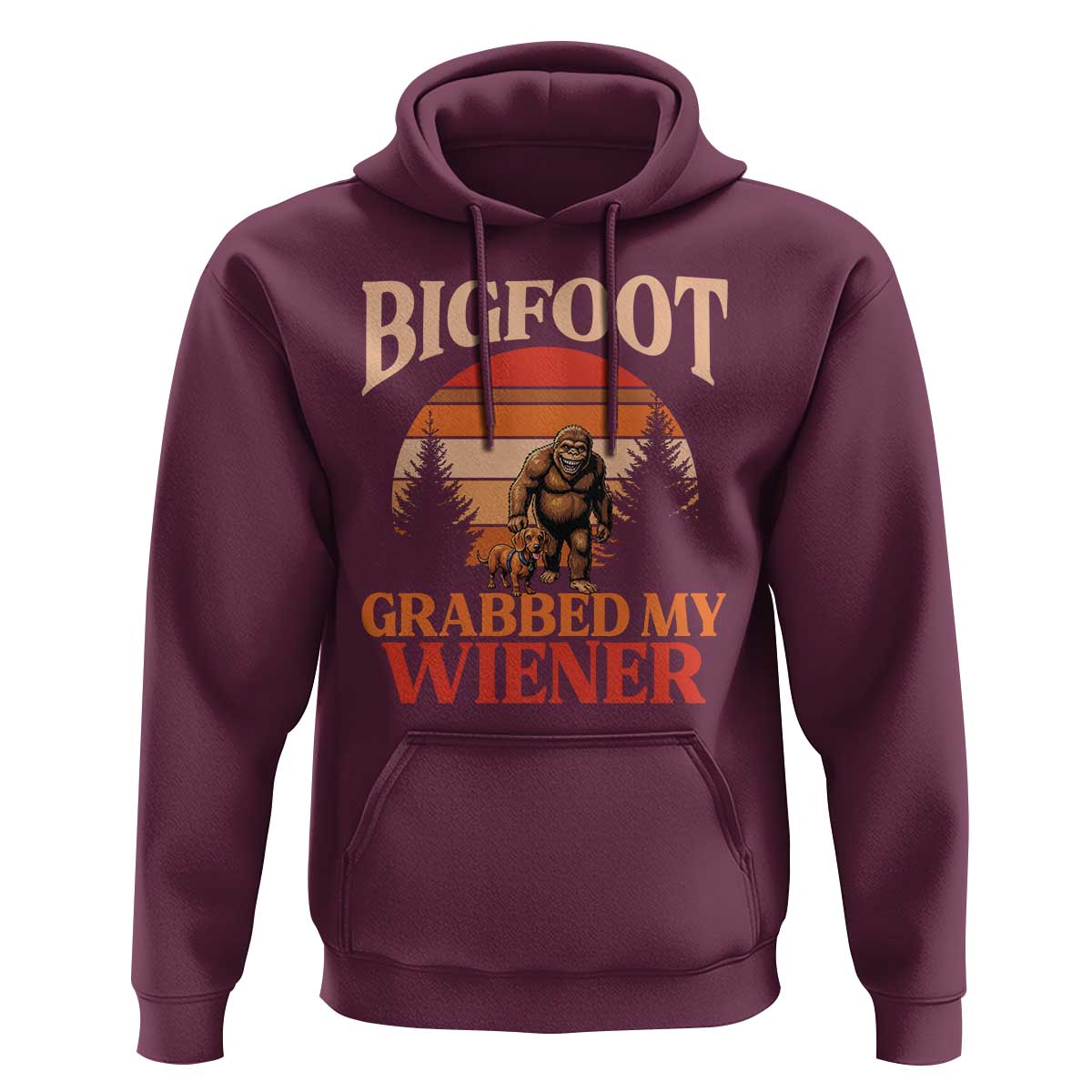 Bigfoot Grabbed My Wiener Hoodie Funny Dachshund Lover Gift - Wonder Print Shop