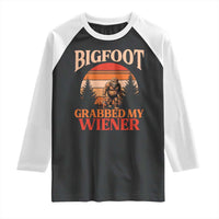 Bigfoot Grabbed My Wiener Raglan Shirt Funny Dachshund Lover Gift - Wonder Print Shop