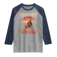 Bigfoot Grabbed My Wiener Raglan Shirt Funny Dachshund Lover Gift - Wonder Print Shop