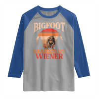 Bigfoot Grabbed My Wiener Raglan Shirt Funny Dachshund Lover Gift - Wonder Print Shop