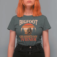 Bigfoot Grabbed My Wiener T Shirt For Women Funny Dachshund Lover Gift - Wonder Print Shop