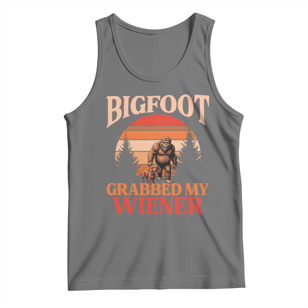 Bigfoot Grabbed My Wiener Tank Top Funny Dachshund Lover Gift - Wonder Print Shop