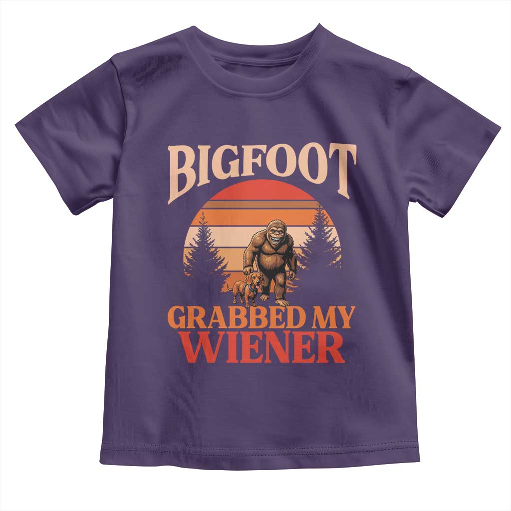 Bigfoot Grabbed My Wiener Toddler T Shirt Funny Dachshund Lover Gift - Wonder Print Shop