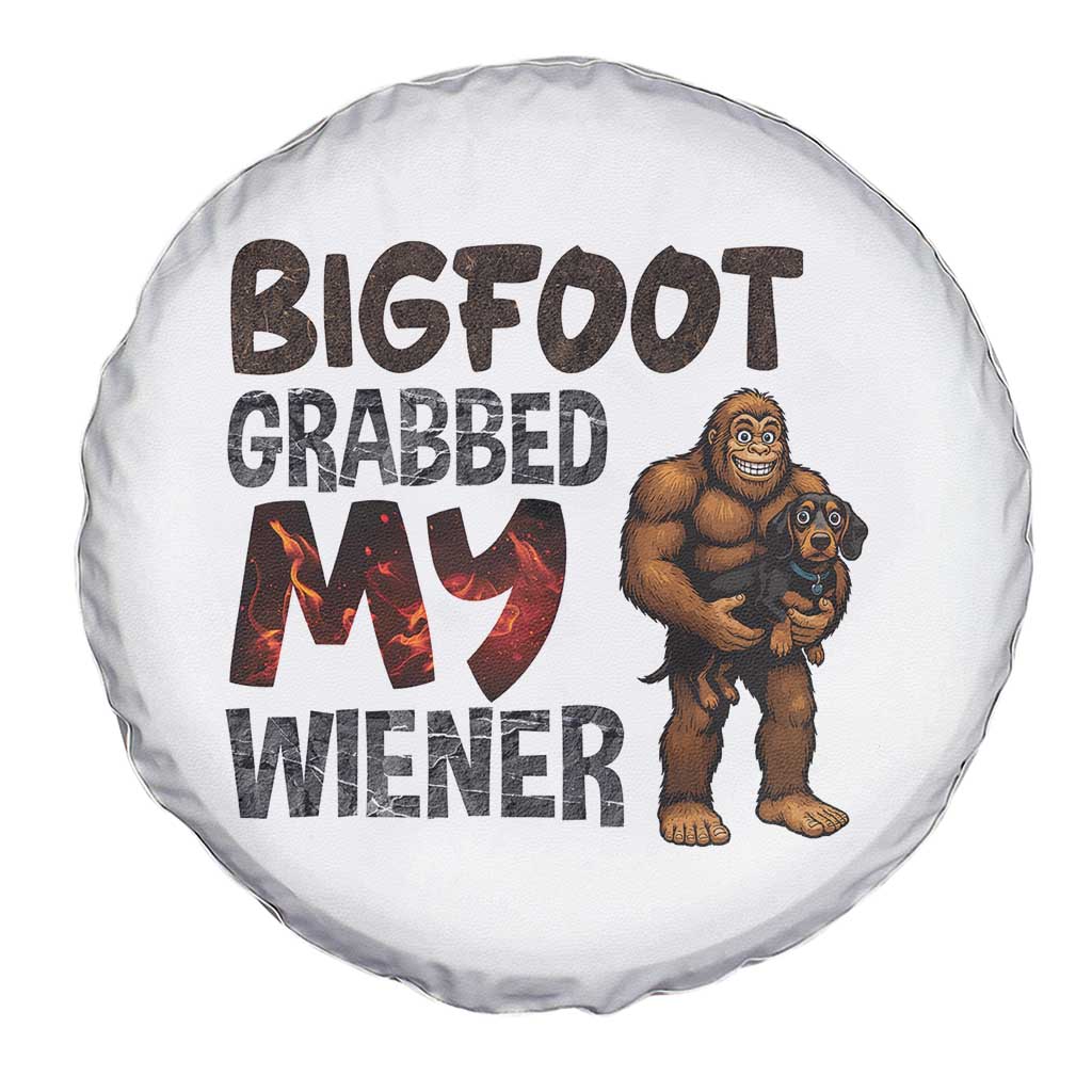 Bigfoot Grabbed My Wiener Spare Tire Cover Funny Dog Lover Gift - Wonder Print Shop