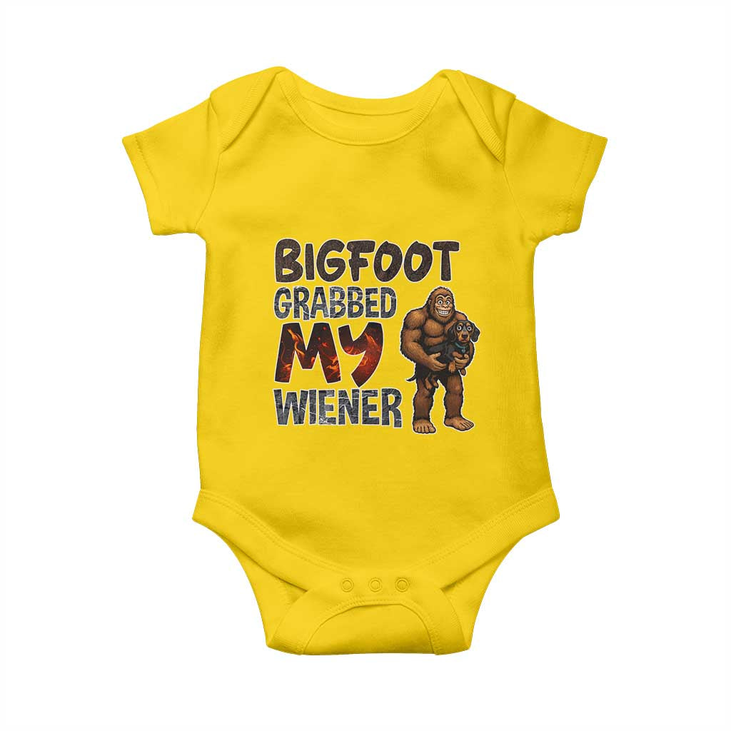 Bigfoot Grabbed My Wiener Baby Onesie Funny Dog Lover Gift - Wonder Print Shop