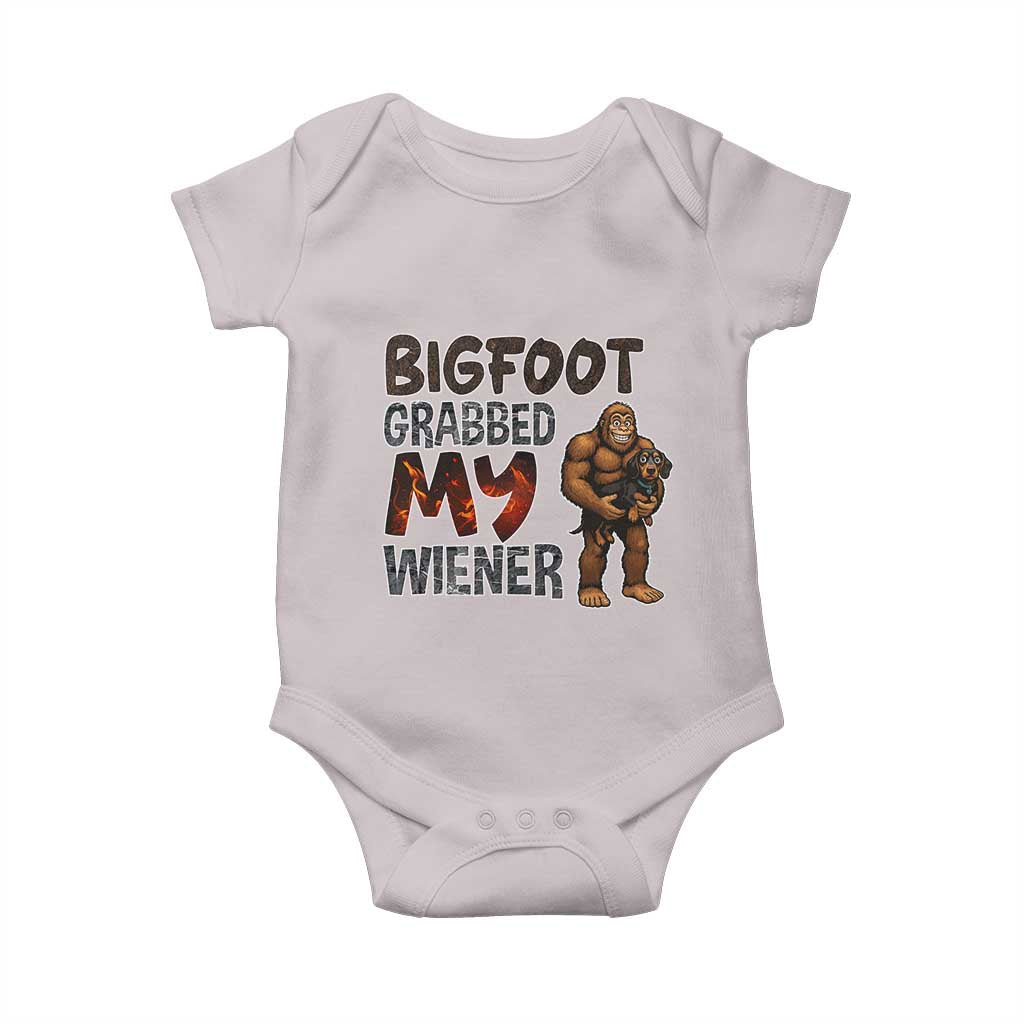 Bigfoot Grabbed My Wiener Baby Onesie Funny Dog Lover Gift - Wonder Print Shop