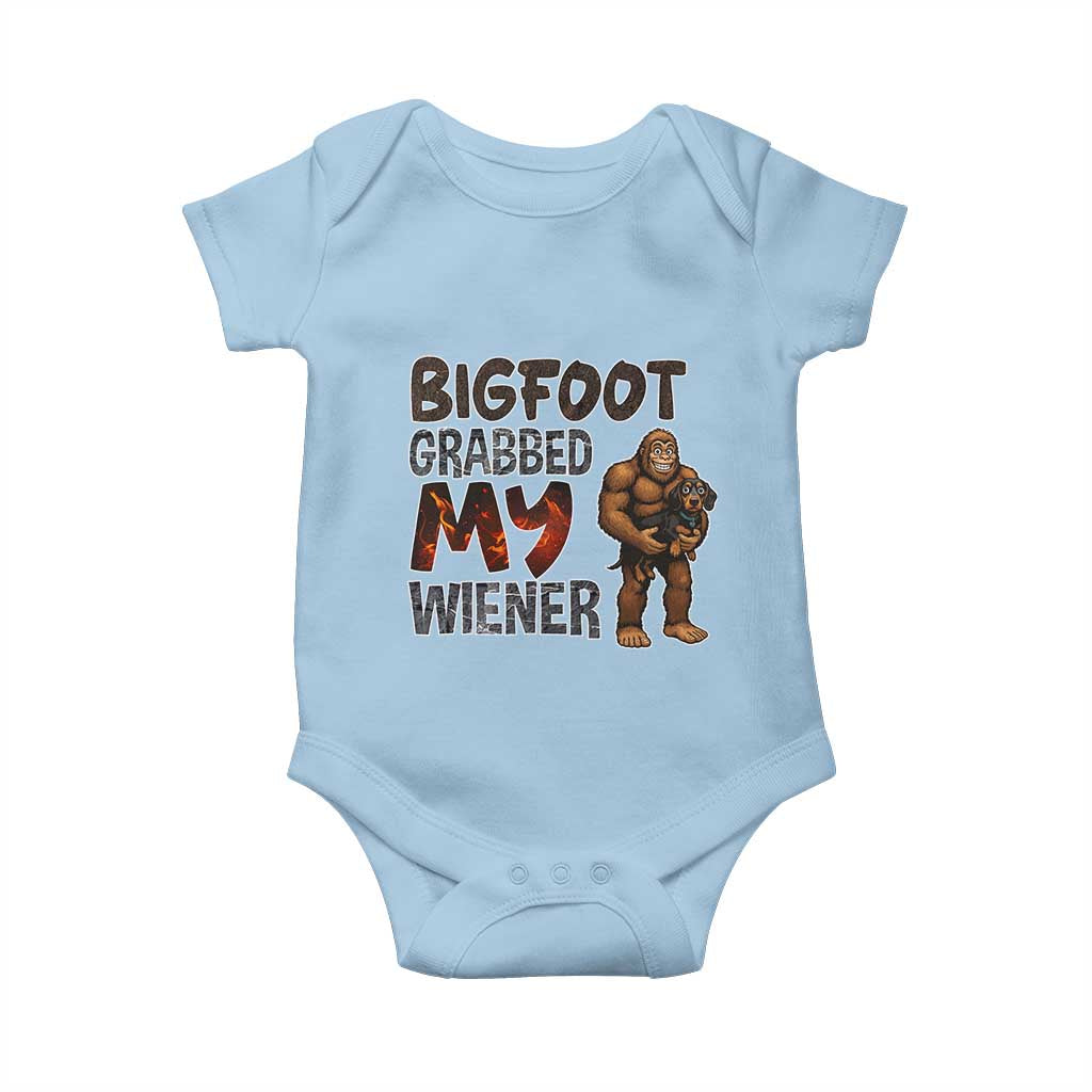 Bigfoot Grabbed My Wiener Baby Onesie Funny Dog Lover Gift - Wonder Print Shop