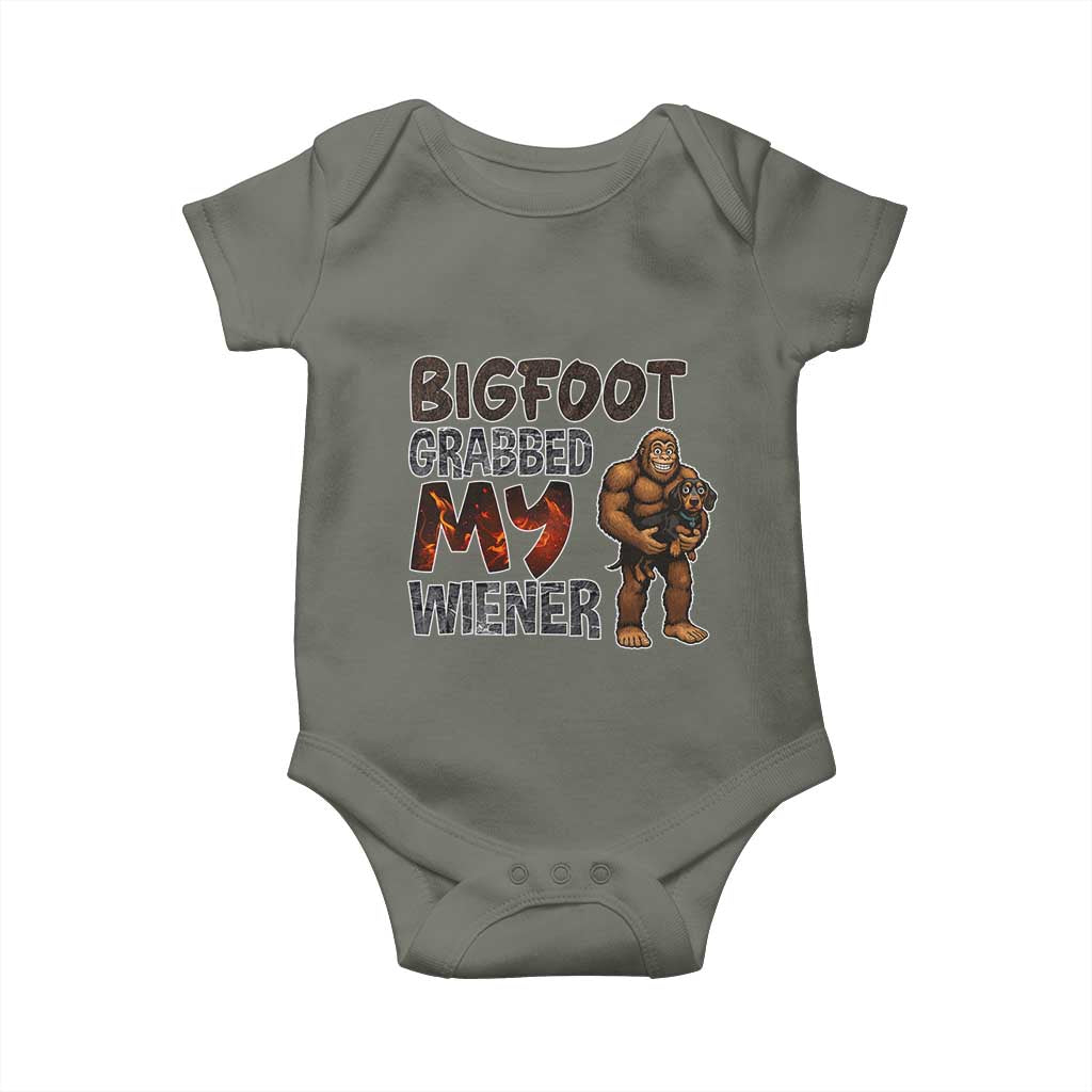 Bigfoot Grabbed My Wiener Baby Onesie Funny Dog Lover Gift - Wonder Print Shop
