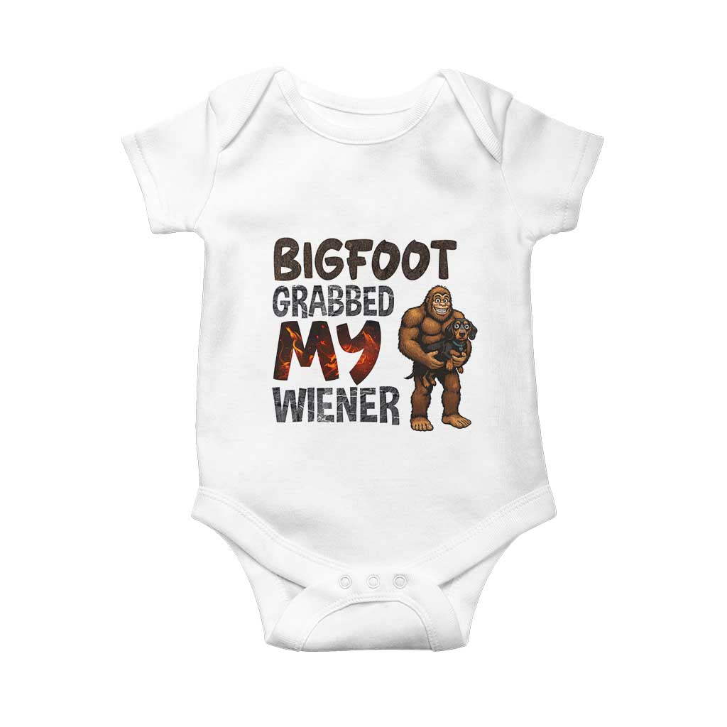 Bigfoot Grabbed My Wiener Baby Onesie Funny Dog Lover Gift - Wonder Print Shop